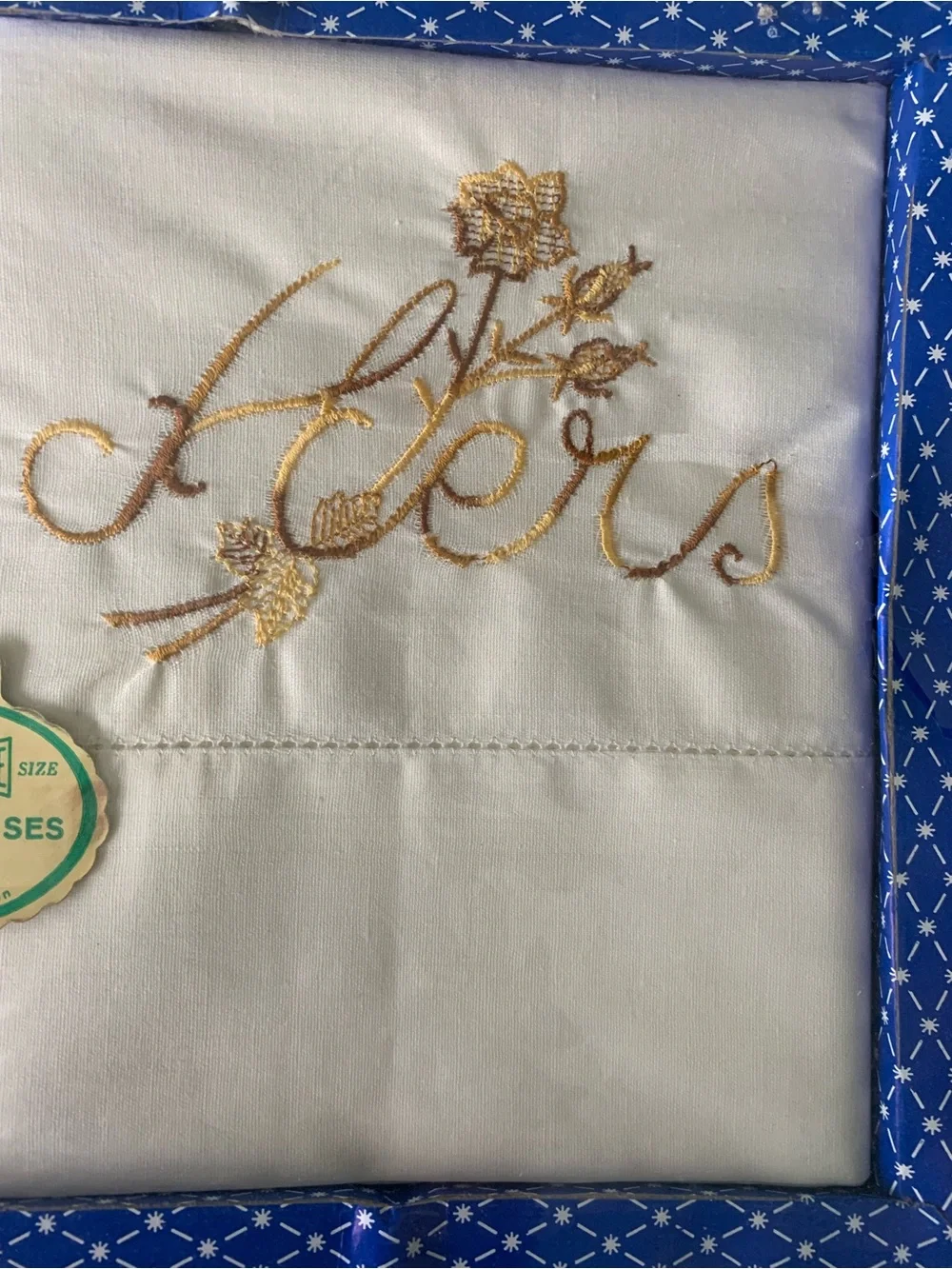 Vintage His and Hers pillow cases in original box